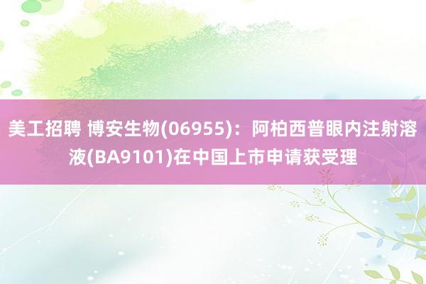 美工招聘 博安生物(06955)：阿柏西普眼内注射溶液(BA9101)在中国上市申请获受理