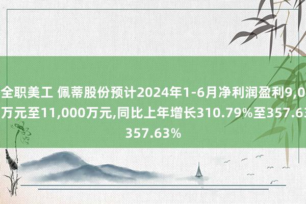 全职美工 佩蒂股份预计2024年1-6月净利润盈利9,000万元至11,000万元,同比上年增长310.79%至357.63%